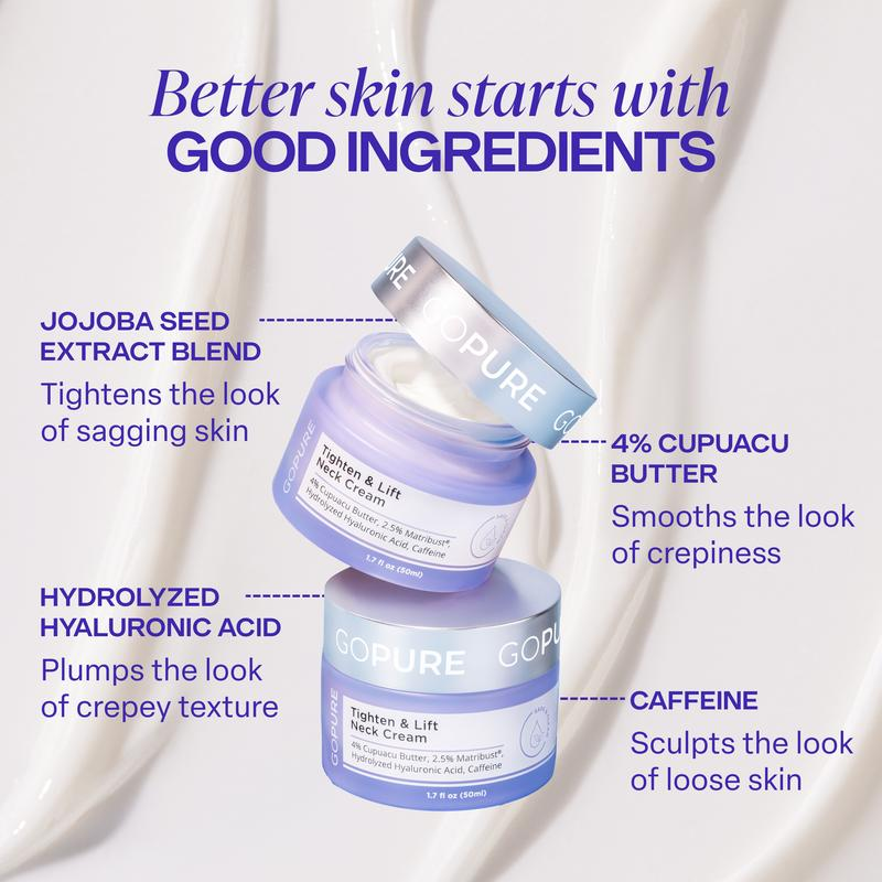 GOPURE Neck Cream Tighten & Lift Firming Cream for Crepey Skin